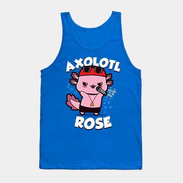 Cute Kawaii Axolotl Cartoon Rock And Roll Band Gift For Axolotl Lovers Tank Top by BoggsNicolas